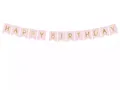 5902230774988 Girlanda Happy Birthday jasno różowa 15x175cm PartyDeco