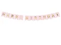 Geburtstag Wimpel-Banner Happy Birthday rosa gold groß Deko zum Hängen Hartpapie