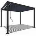 Weide Classic Alu-Stahl Pavillon 3 x 3,6 M Anthrazit Pergola Freistehend