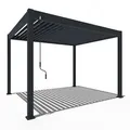 Weide Pergola Classic Pavillon Terrassenüberdachung Aluminium 3 x 3,6 M anthrazit, BxTxH: 360x300x255 cm grau 360 cm x 255 cm x 300 cm