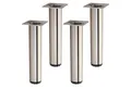 SO-TECH® Möbelfuß 4 Stück BRAVO Höhe 200 mm (10 mm) Ø 40 mm Edelstahloptik, höhenverstellbar, aus Stahl, belastbar bis 50 kg pro Stützfuß