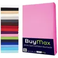 Buymax Spannbettlaken Buymax Jersey aus 100% Baumwolle, Jersey, Gummizug: Rundumgummi, (1 Stück), Pflegeleicht und Atmungsaktiv in Verschiedenen Farben und Größen rosa 70 cm x 140 cm