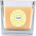 HS Candle Duftkerze & Glas Duft Schriftzug Viereck 8 x 7,5cm Vanille
