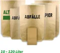 Hypafol Müllbeutel Papiermüllsäcke, 10 - 120 Liter, ohne Plastik, 50 Stück, 300 Stück