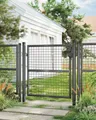 SONGMICS Gartentor Gartentür Zauntür Zauntor Gartenzaun, verzinkter Stahl, abschließbar, Tür 106 x 100/125/150cm (B×H)