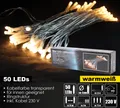 LEX 50er LED Lichterkette für den Innenbereich, transparent, 7,5 m