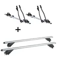 2xFahrradträger SAGITTAR + Alu Dachträger RB003 kompatibel mit für Opel Astra J Kombi (5Türer) 2010-2015
