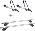 2xFahrradträger SAGITTAR + Alu Dachträger RB003 kompatibel mit für Opel Astra J Kombi (5Türer) 2010-2015