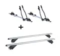VDP Dachträger (Für Ihren Opel Astra J SW (5Türer) 2010-2015 mit anliegender Reling), 2xFahrradträger SAGITTAR + Alu Dachträger RB003 kompatibel mit Opel Astra J Kombi (5Türer) 2010-2015