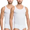 Schiesser 2P Essentials Fine Rib Undershirts Weiß Baumwolle X-Large Herren