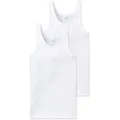 SCHIESSER Herren Unterhemd 2er Pack - ärmellos, Cotton Essentials, Feinripp