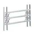 Relaxdays Fenstergitter Einbruchschutz, ausziehbar, für außen, Stahl, 450 x 700-1050 mm, Sicherheitsgitter, grau