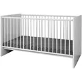 P & B Gitterbett, Weiß, Holzwerkstoff, 70x140 cm, höhenverstellbar, Lattenrost inklusive, Babymöbel, Babybetten, Gitterbett