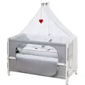 roba Roombed, Babybett 60x120 cm 'Adam & Eule', Beistellbett zum Elternbett, komplette Ausstattung - Weiß