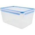CLIP & CLOSE Frischhaltedose 8,0 Liter transparent/blau, rechteckig, Maxiformat