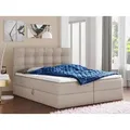 Boxspringbett Best mit 2 Bettkästen, Doppelbett mit Bonell-Matratze und Topper, Polsterbett, Bett (Beige (Inari 22), 140 x 200 cm) - Beige