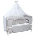 roba Roombed, Babybett 60x120 cm, Beistellbett zum Elternbett mit kompletter Ausstattung - Weiß