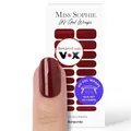 Original Miss Sophie UV Gel Nagelfolien Burgundy UV I 20 UV Gel Nagellack-Streifen einfarbig I Für Finger- & Fußnägel