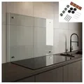 Mucola Küchenrückwand Spritzschutz Klarglas Glasrückwand Herdspritzschutz ESG Glas, (Stück, Premium-Rückwand), ESG Sicherheitsglas weiß 100 cm x 50 cm