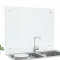 Mucola Küchenrückwand Glas 100x50 cm Klarglas – Spritzschutz aus Sicherheitsglas 6 mm, hitzebeständig & kratzfest, transparent, inkl. Edelstahl Befestigungsset, Glasrückwand Küche