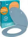 Calmwaters® Premium WC Sitz einfache Montage, Toilettendeckel bis 250 kg, EU, antibakterieller Duroplast, Absenkautomatik, 2 Montage Optionen, abnehmbar, Klobrille, oval, Bermuda-Blau