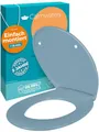 Calmwaters® Premium WC Sitz einfache Montage, Toilettendeckel bis 250 kg, Made in EU, antibakterieller Duroplast, Absenkautomatik, 2 Montage Optionen, abnehmbar, Klobrille, oval, Bermuda-Blau