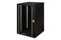 DIGITUS Netzwerk-Schrank 19 zoll 20 HE - Wandmontage - 600 mm Tiefe - Traglast 100 kg - Unique Serie - Glastür - Schwarz