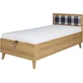Beautysofa Jugendbett, Eiche, Weiß, Graphit, Kunststoff, Kinder- & Jugendzimmer, Jugendmöbel, Jugendbetten