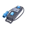 as - Schwabe mobiler Vollgummi Steckdosenleiste, 2 m H07RN-F 3G6 Leitung mit Schutzkontaktstecker 230V/32A/3polig, 2 Schutzkontaktsteckdosen 230V/16A, 4X Kombischalter FI/LS, schwarz, IP44, 63261