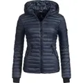 Navahoo Steppjacke Kimuk leichte Übergangsjacke mit Kapuze blau M (38)
