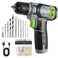 WORKPRO Akkuschrauber 8V, Akku Bohrschrauber kabelloser Schraubendreher mit 3/8"(10mm) Spannfutter, 53-teiliges Zubehörset, Einstellbare Geschwindigkeit, LED-Licht, für Heimreparaturen und DIY