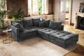 riess-ambiente Ecksofa KENT 220cm grau - inklusive Hocker, Set 1 Teile, Wohnzimmer · Couch · Samt · Federkern · inkl. Hocker · Design