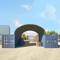 TOOLPORT Contop 6x6m Container-Überdachung, PRIMEtex-Plane, dunkelgrün, mit Statik - (12123)