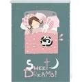 Seitenzugrollo Klemmfix Digital Sweet Dreams, LICHTBLICK ORIGINAL, verdunkelnd, ohne Bohren, freihängend, Klemmfix, bedruckt grau|rosa 60 cm x 150 cm
