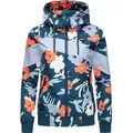 Ragwear Outdoorjacke Nuggie Block Flower modische Damen Freizeitjacke mit floralem Print grün XL (42)