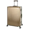 Travelhouse Tokyo Alu Reisekoffer Schwarz XL-78cm Hartschalenkoffer Reisetrolley Suitecase Trolley 2X TSA Zahlenschloss 4 Doppelräder 360° Rollen... - Gold