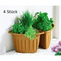 Eck-Blumentopf 4er-Set Terrakotta Pflanztopf Blumenkübel Pflanzkübel Pflanzgefäß Terrakotta