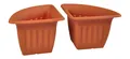 Eck-Blumentopf 4er-Set Terrakotta Pflanztopf Blumenkübel Pflanzkübel Pflanzgefäß