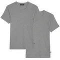 Marc O'Polo T-Shirt Iconic Rib (2-tlg) unterziehshirt unterhemd kurzarm grau XL (52)