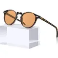 Sonnenbrille rund Damen A26 Schildpatt Orange Nicht Polarisiert Linse