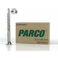 PARCO Dielenschrauben 3,2x40 mm, Edelstahl, TX10-200 Stück Senkkopf - ideale Befestigung für Holzdielen, Terrassendielen, Wandverkleidung, Wandpaneele oder Deckenverkleidung