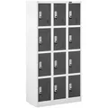 Fromm&Starck Schließfachschrank MCAB-17, anthrazit, 12 Fächer, Stahl, 90 x 180cm, mit Zylinderschloss