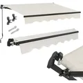 Juskys Markise 300 x 250 cm - Beschattung Terrasse & Balkon - Gelenkarmmarkise mit Kurbel & Halterung - Sonnenschutz Balkonmarkise Gelenkmarkise Beige - Beige/Schwarz
