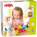 Steckspiel mit farbigen Steckern und Ringen aus stabilem Buchenholz, 32 Teile buche