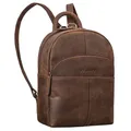 STILORD Elva Kleiner Rucksack Damen Leder Daypack - Damenrucksack Echtleder Cityrucksack Frauen Lederrucksack Geräumig - Diebstahlsicherer Tagesrucksack viele Fächer Farbe:Zamora - braun