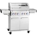 TAINO PLATINUM YAMARA 4+2 Gasgrill Edelstahl 4 Brenner Sear-Burner Backburner - Silber