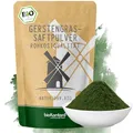 bioKontor – Bio Gerstengrassaftpulver 100g – Extrakt 33:1 – Gerstengras Saftpulver fein – Gerstengras Pulver Naturrein – ideal für Smoothies, grünen Saft & Getränke – Rohkostqualität aus den USA