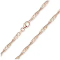 Materia Silberkette Rosegold Singapurkette für Damen glänzend K11, 925 Sterling Silber rosa 60 cm