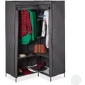 Relaxdays 2 x Eckkleiderschrank Stoff anthrazit Anthrazit,Schwarz