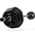 MATCHU - Aerobic pump set - Langhantel set - 20kg - Hantelset - Pump set - Inkl. 6 Hantelscheiben - Federverschlüsse - Krafttraining - Stahl - Schwarz
